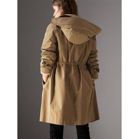 burberry detachable hood showerproof car coat|Nylon Cotton Car Coat in Sand .